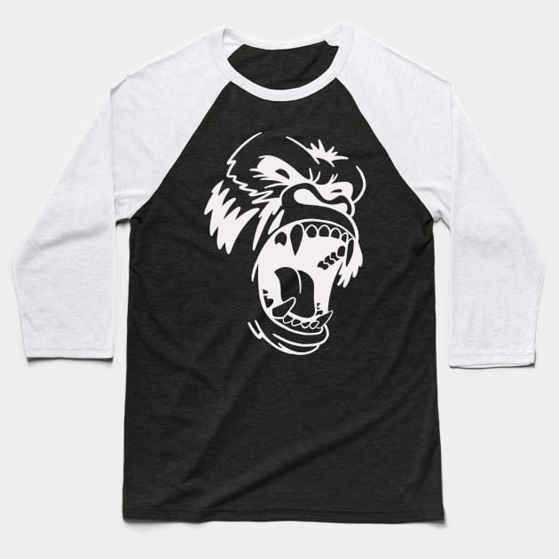 Angry Wild Gorilla Minimal Baseball T-Shirt by isstgeschichte